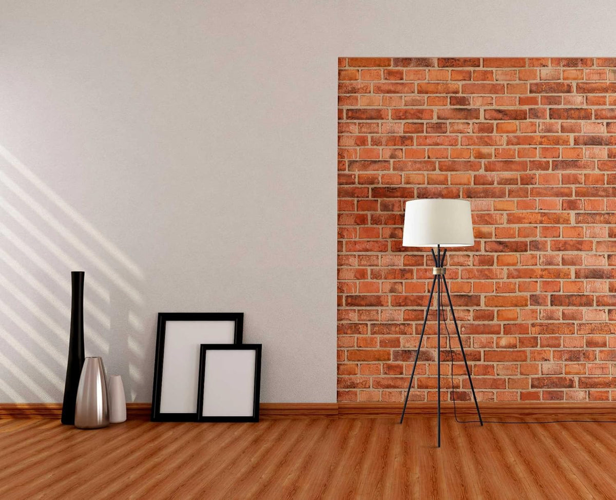 Black Tripod Floor Lamp with Antique Brass Accent B460