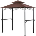 Brown BBQ Grill Gazebo Barbecue Canopy Tent with Air Vent X3692