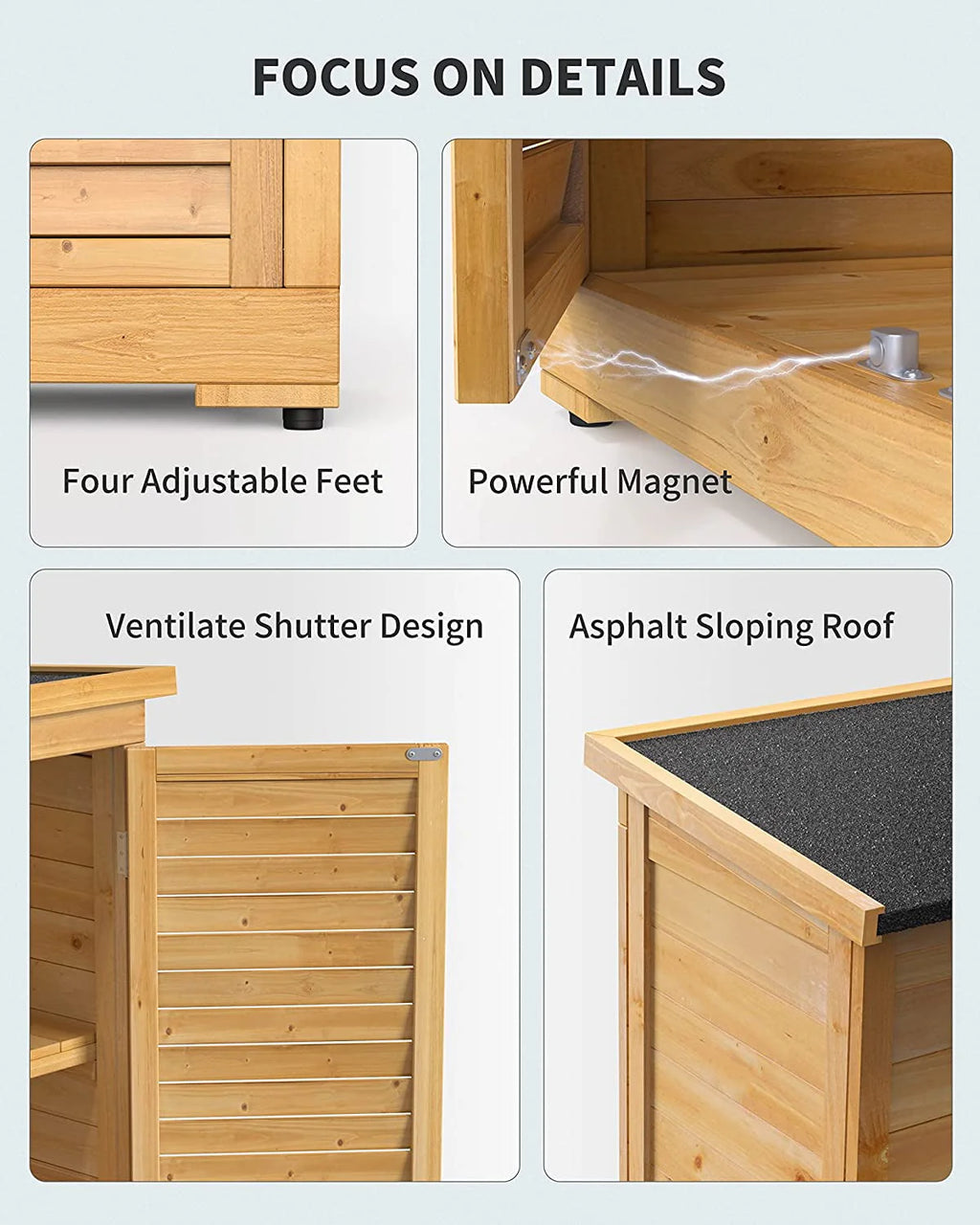 Outdoor Storage Cabinet with Asphalt Roof C443630