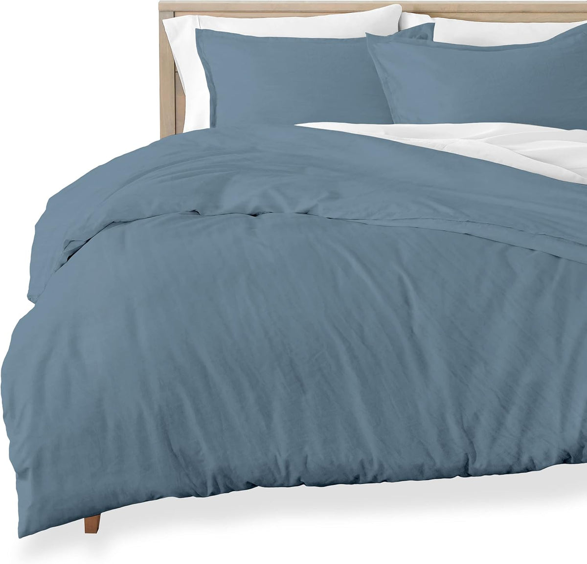 Queen Size Sandwashed White Brushed Microfiber Duvet Cover Pack of 2 L29332