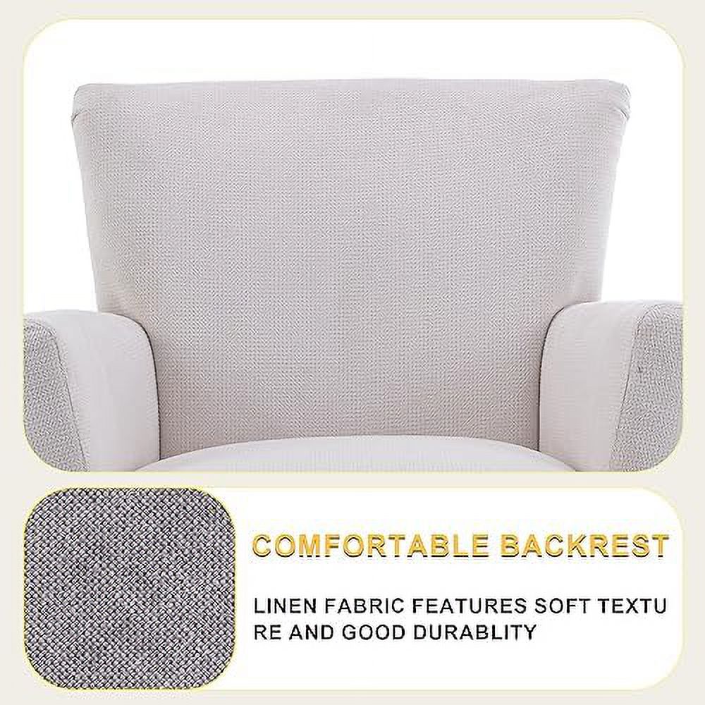 Upholstered Polyester Tufted Wingback Arm Chair with Wooden Legs Z32992