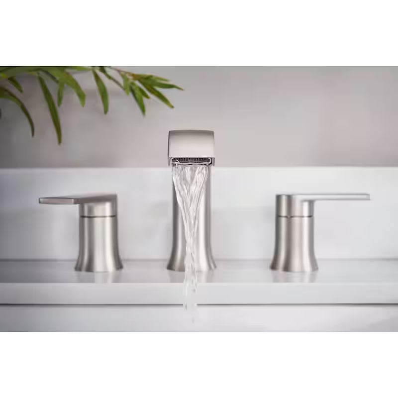 8 in. Widespread Double Handle Bathroom Faucet Brushed Nickel Q9872