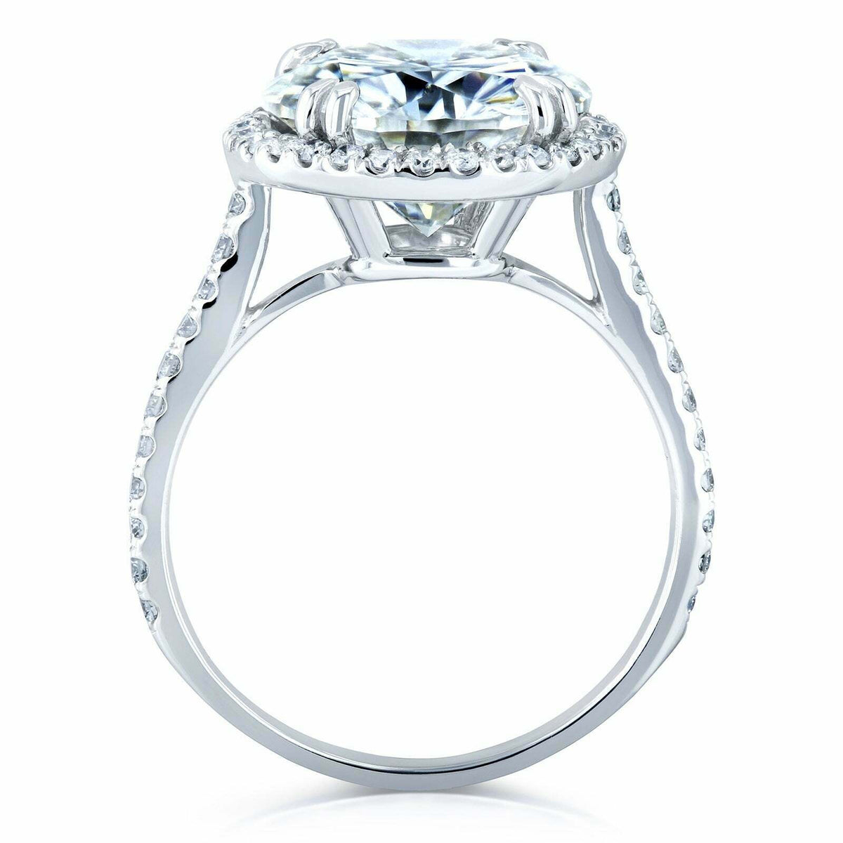 14k White Gold Diamond Halo Engagement Ring R2695
