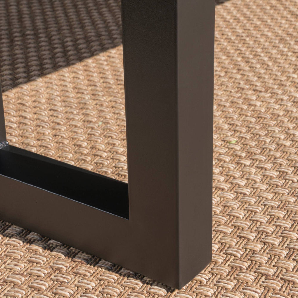 Teak Concrete Faux Live Edge Patio Dining Bench K352375