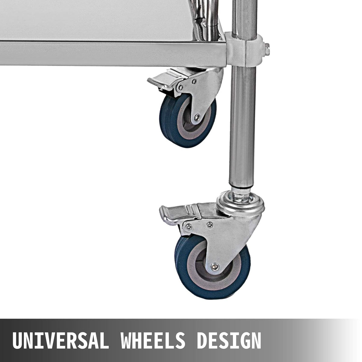 Stainless Steel Utility Cart with 2 Shelves and 1 Drawer U332