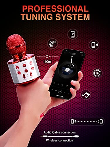 4 in 1 Wireless Karaoke Microphone with LED Lights S5398