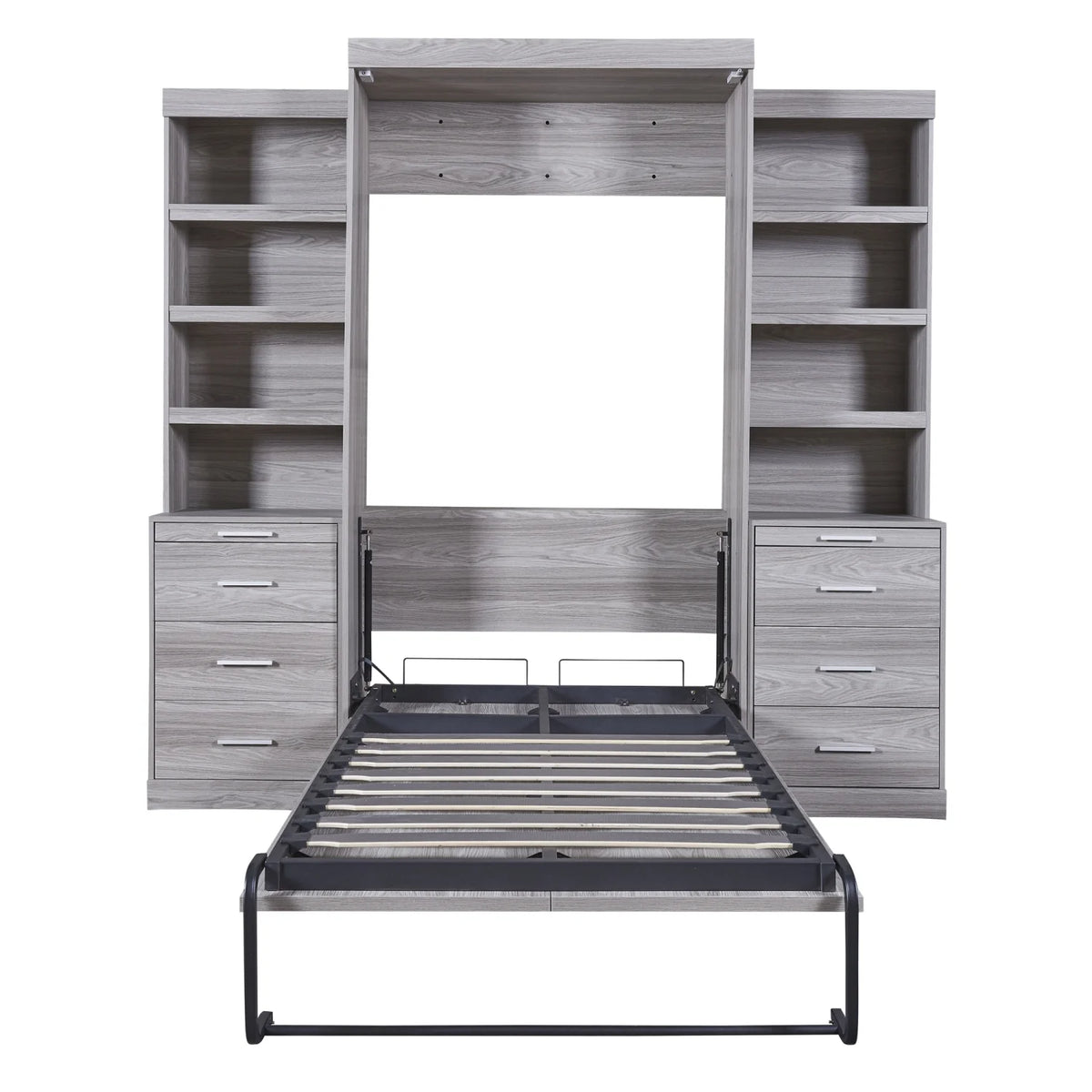 Twin Size Murphy Bed with Wardrobe and Drawers V678677