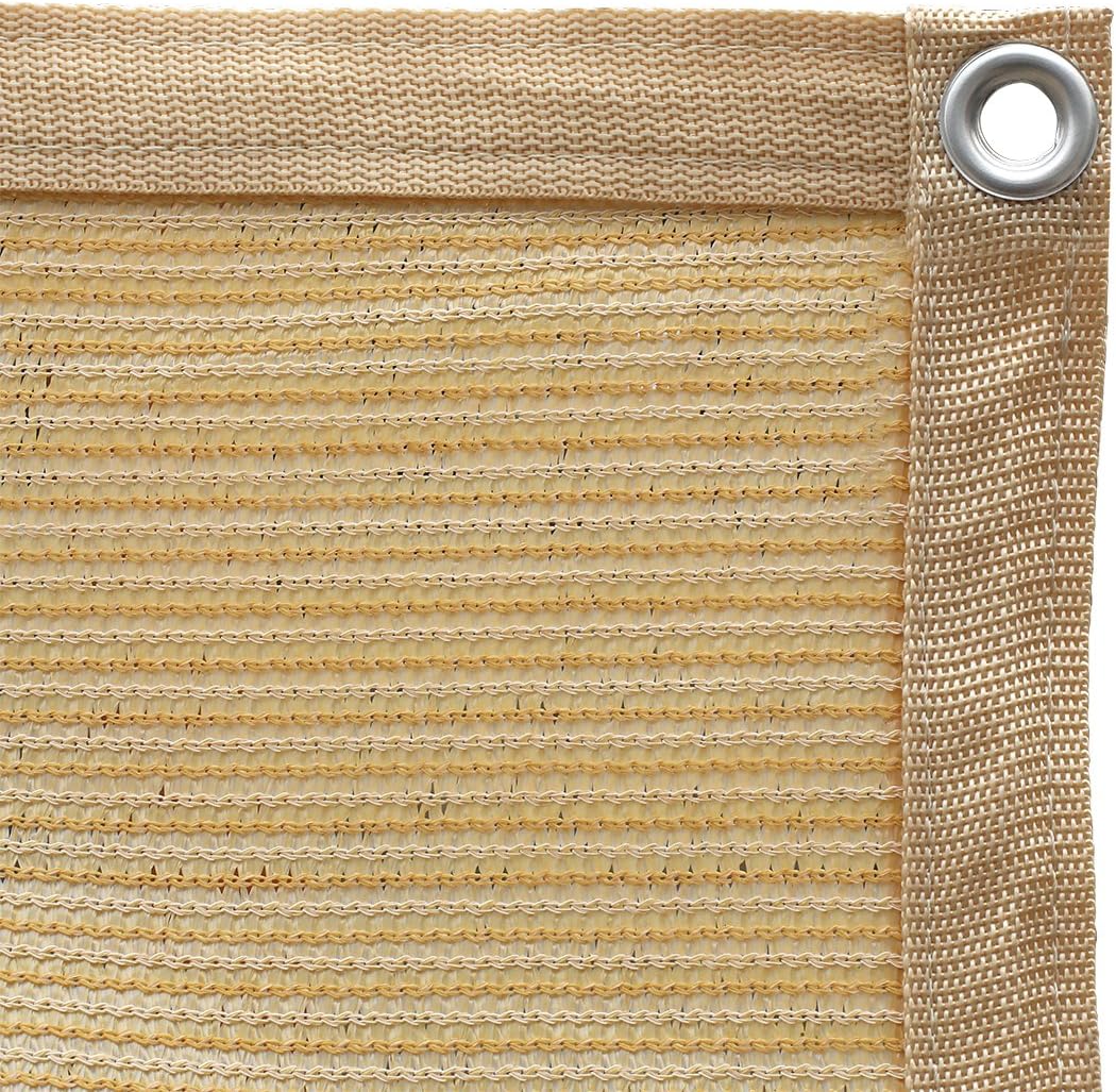 90% Shade Cloth with Grommets 12' x 20' Wheat R8822