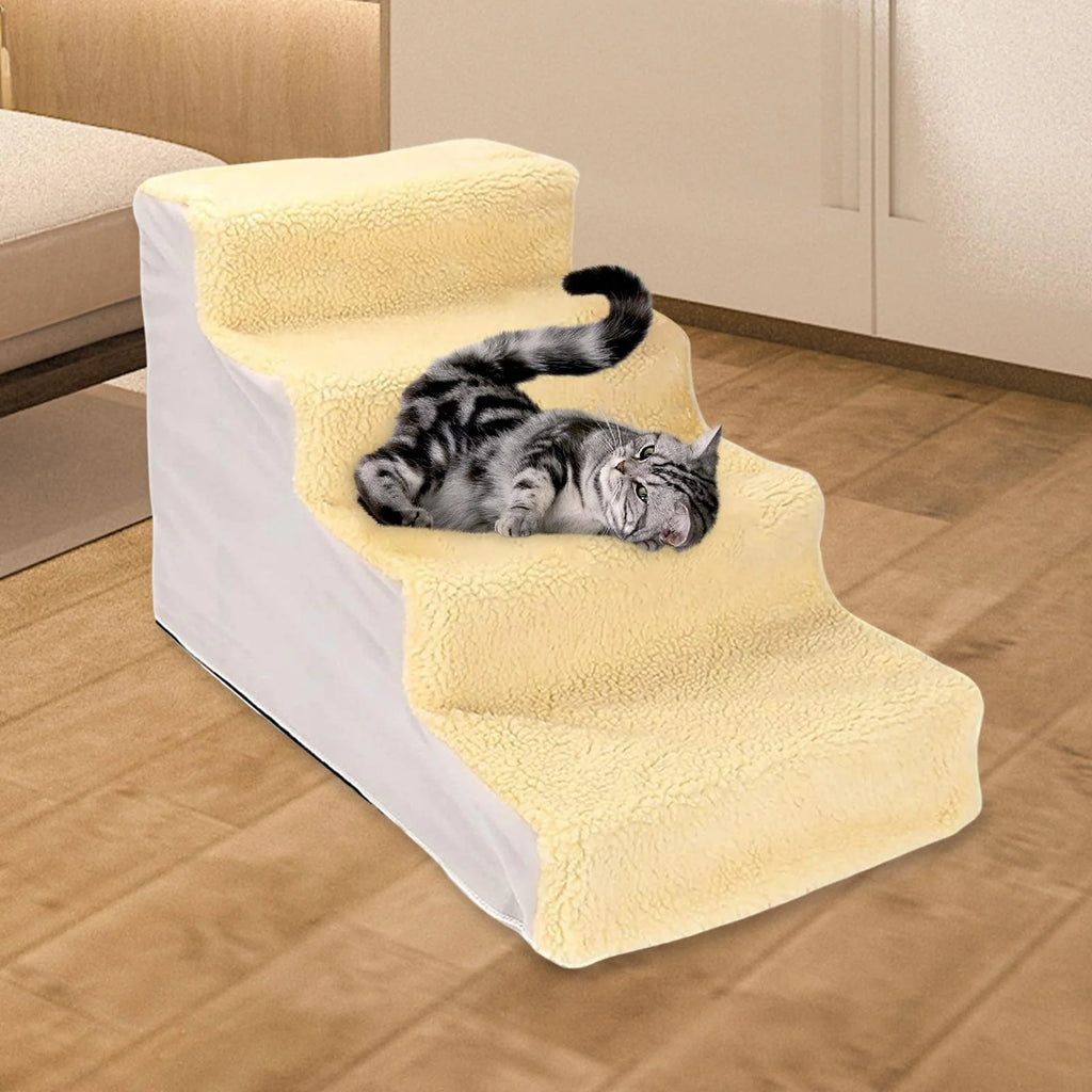 Yellow Non Slip Detachable Washable Pet Stairs P419
