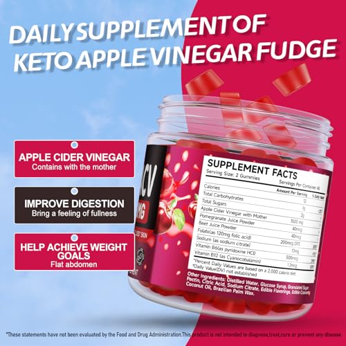 2 Pack 1500mg Keto ACV Gummies with Pomegranate & Beetroot B7191