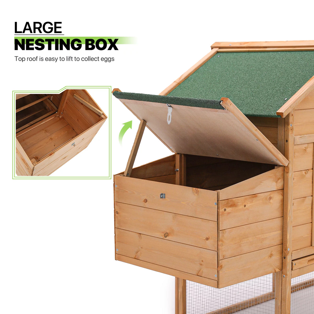 80 inch Wooden Chicken Coop with Nesting Box L58957