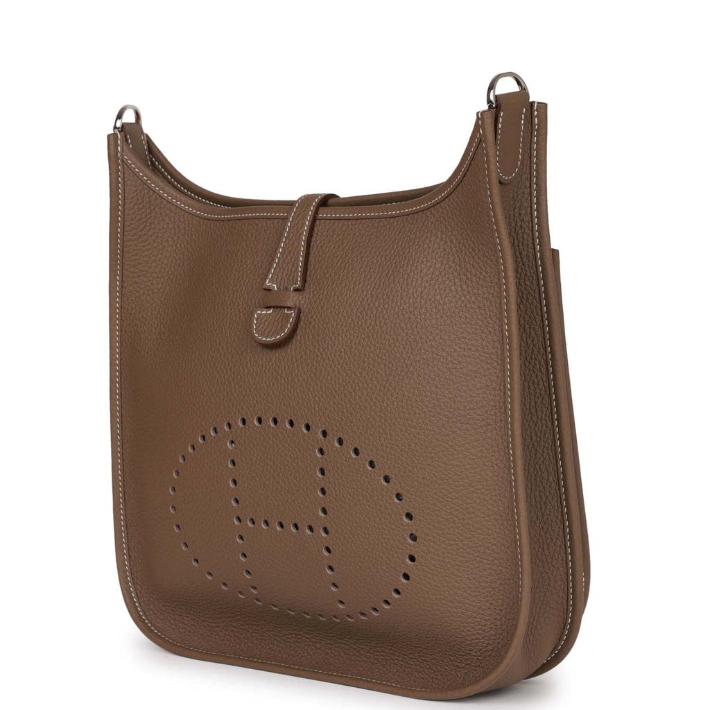 Pre-owned Etoupe Clemence Leather Bag F8926