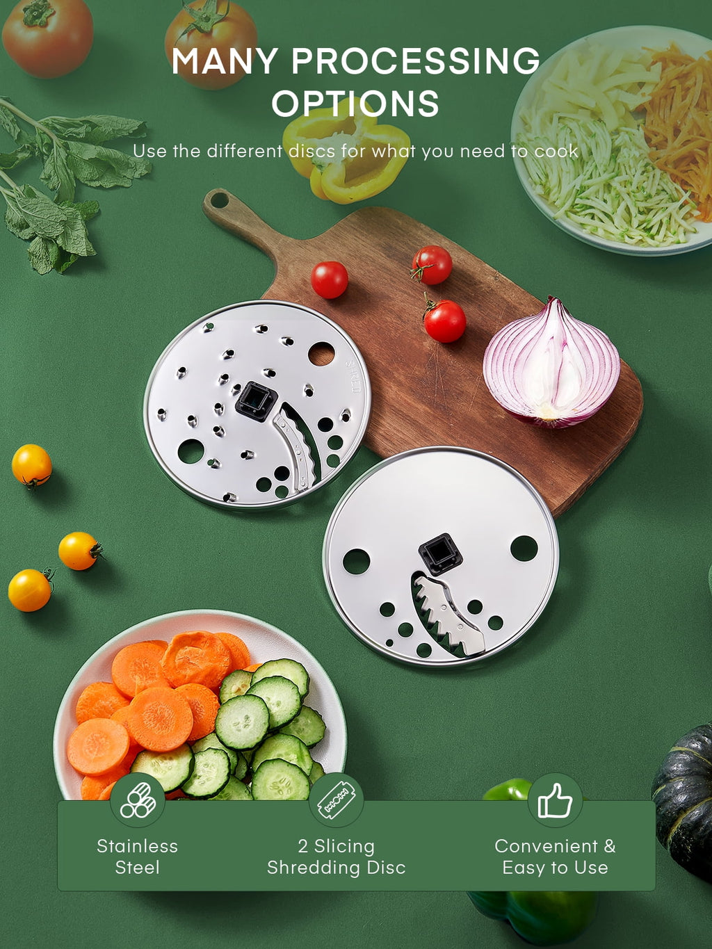 8-Cup Food Processor & Vegetable Chopper with 6 Functions T19213