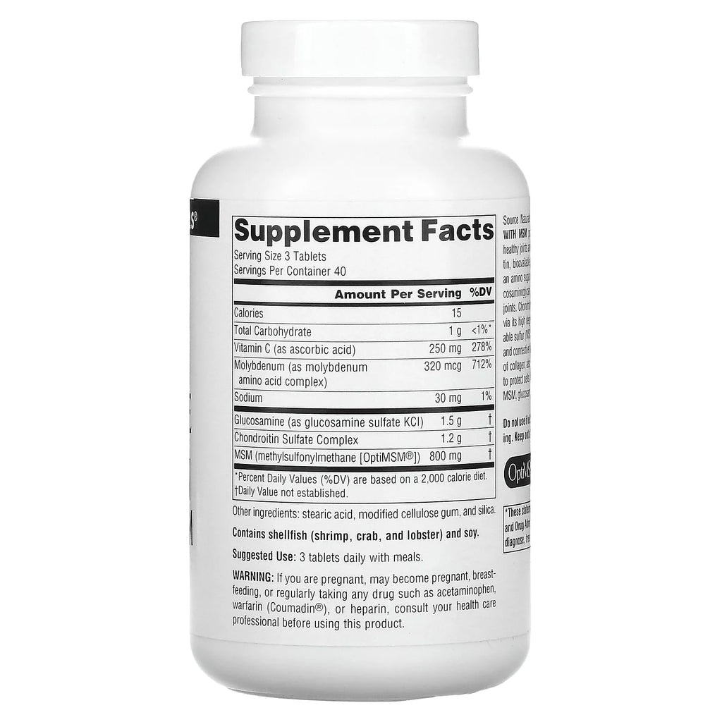 Glucosamine Chondroitin Complex with MSM, 120 Tablets Y9791