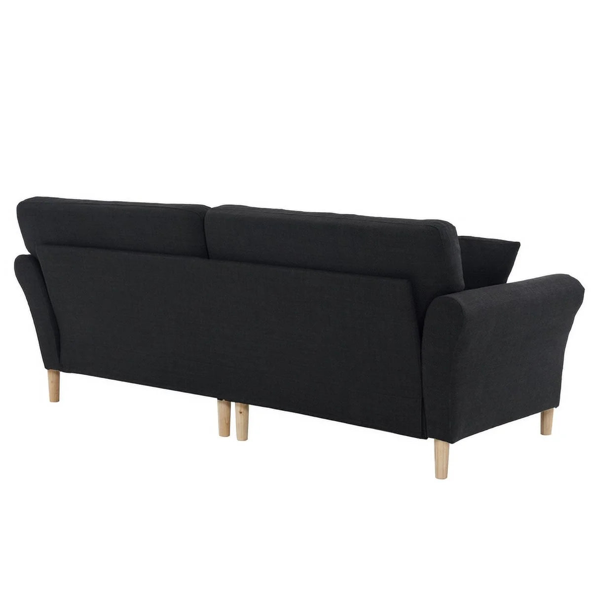 Black Upholstered 2-Seat Sofa with 2 Pillows F879