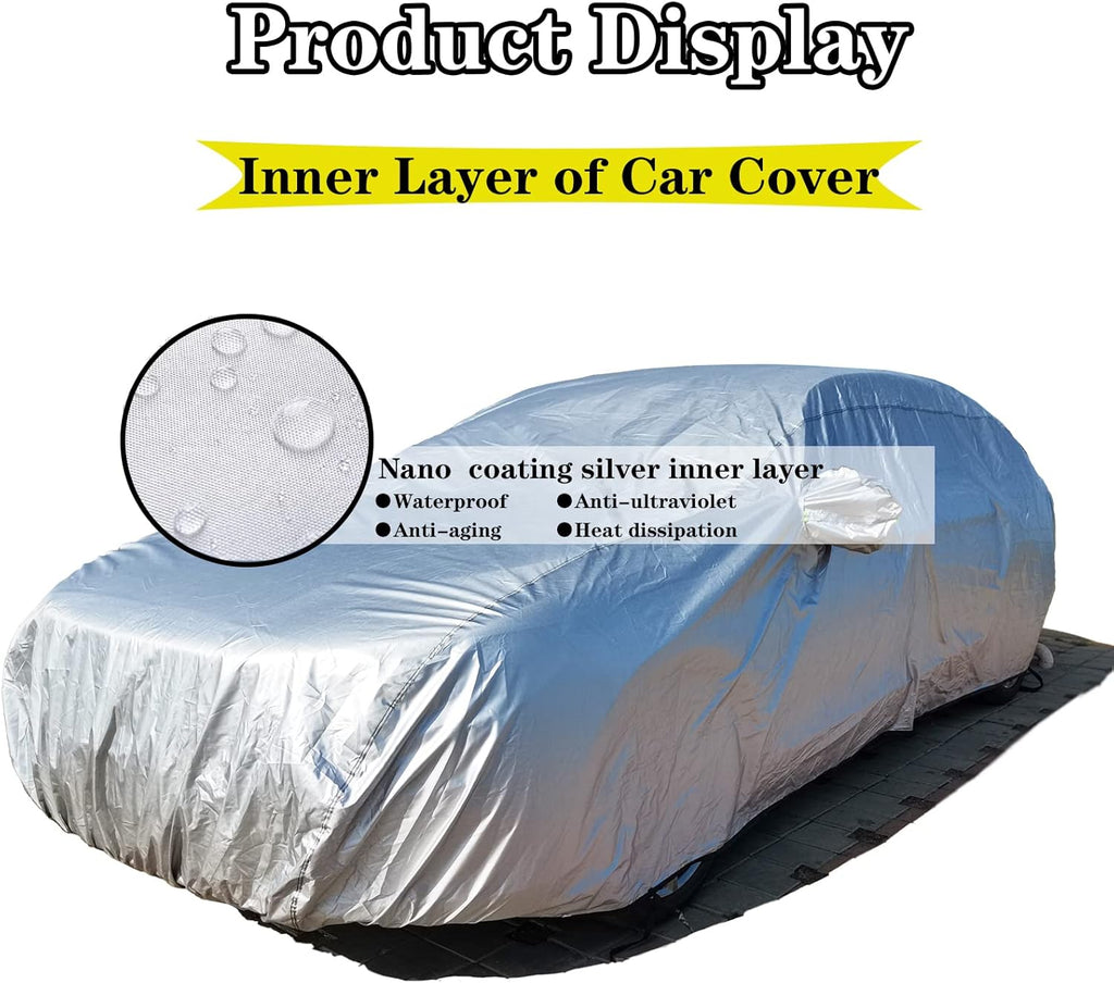Black Full Car Cover 210D Oxford for Sedan D7208