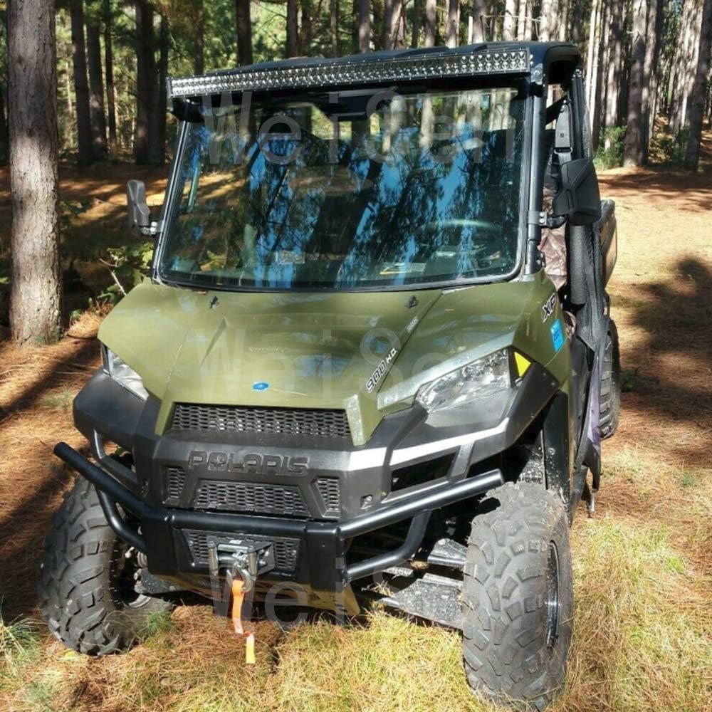 LED Light Bar Mount Windshield Kit 50 288W Curved Front Pillar Side 2x 18W 3 Cube Lights Brackets w/ 2x Wiring Kit Full Size Pro-Fit Cage Upper For 2013-2021 Polaris Ranger XP 1000 900 570 P3205