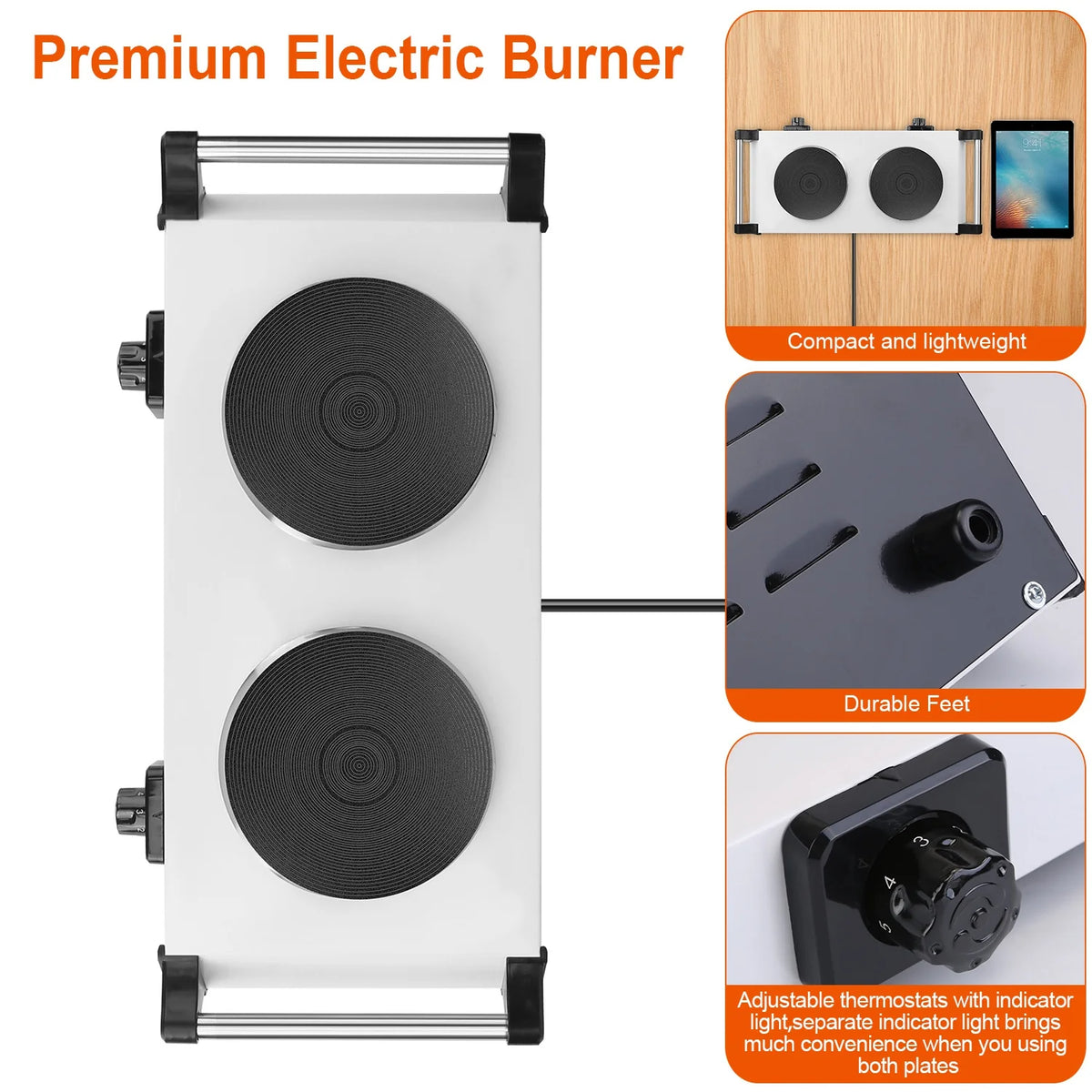 Portable Coil Heating Double/Single Burners Stove 2000W M565