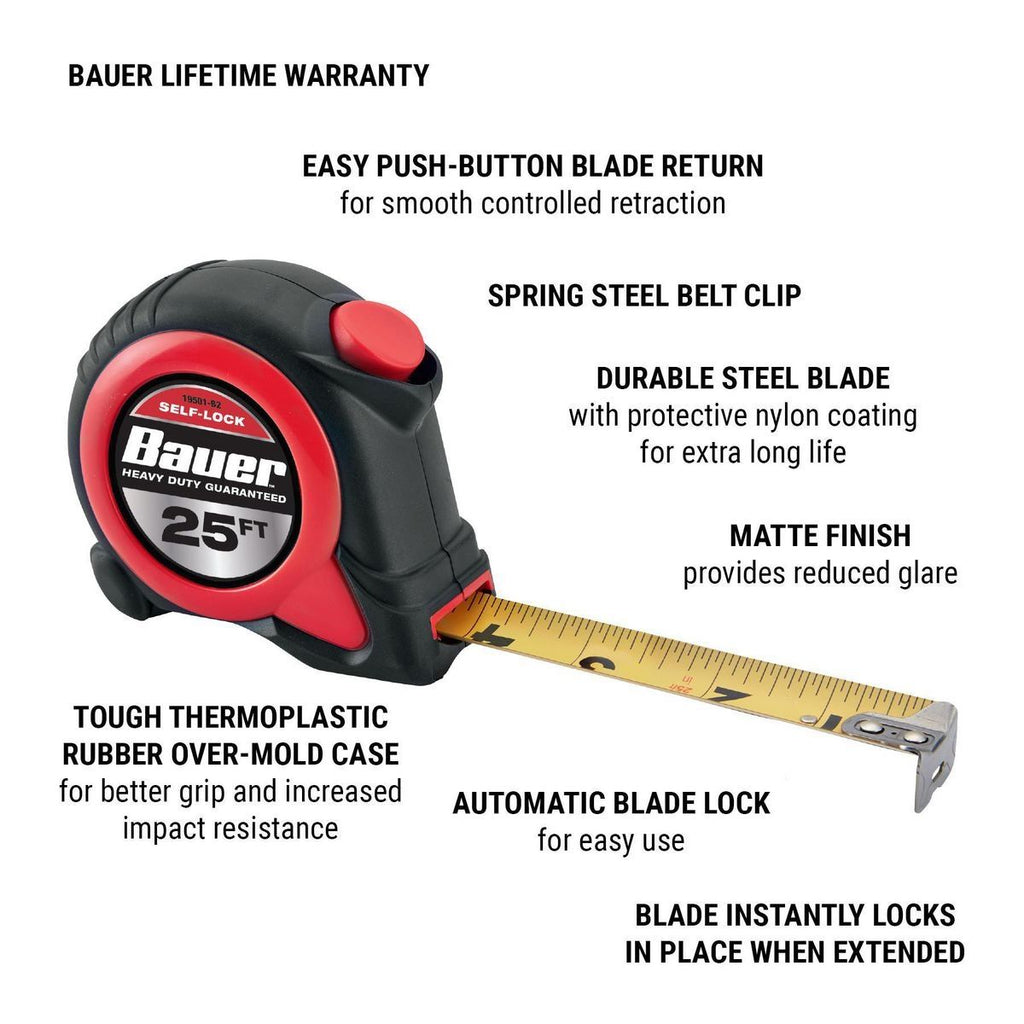 25 ft. x 1 in. Self-Locking Tape Measure M244804