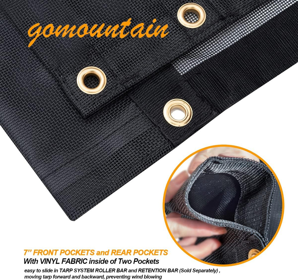 Dump Truck Tarp Mesh with Grommets, Heavy Duty Vinyl-Coated Fabric, 6'6''x15', Pack of 2 J222