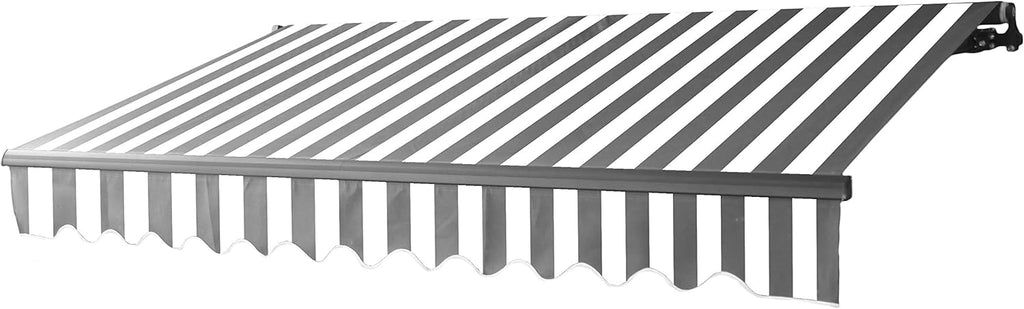 Blue and White Stripes Retractable Patio Awning E16275