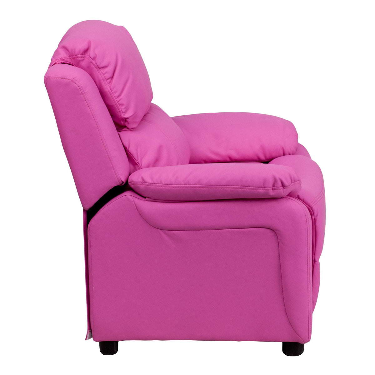 Green Vinyl Kids Recliner with Storage Arms M249732