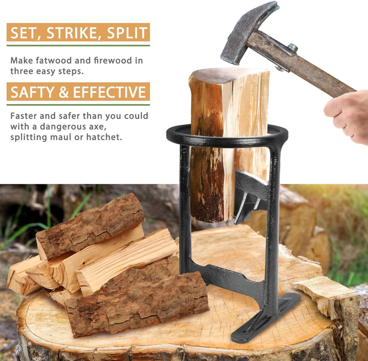 Cast Steel Firewood Cutter Pack of 2 G867924