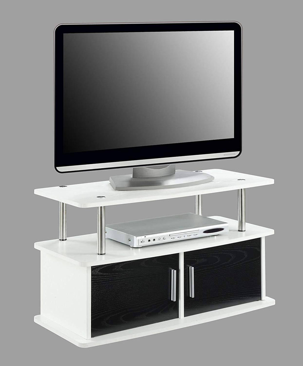 White 2 Door TV Stand with Cabinets A2545