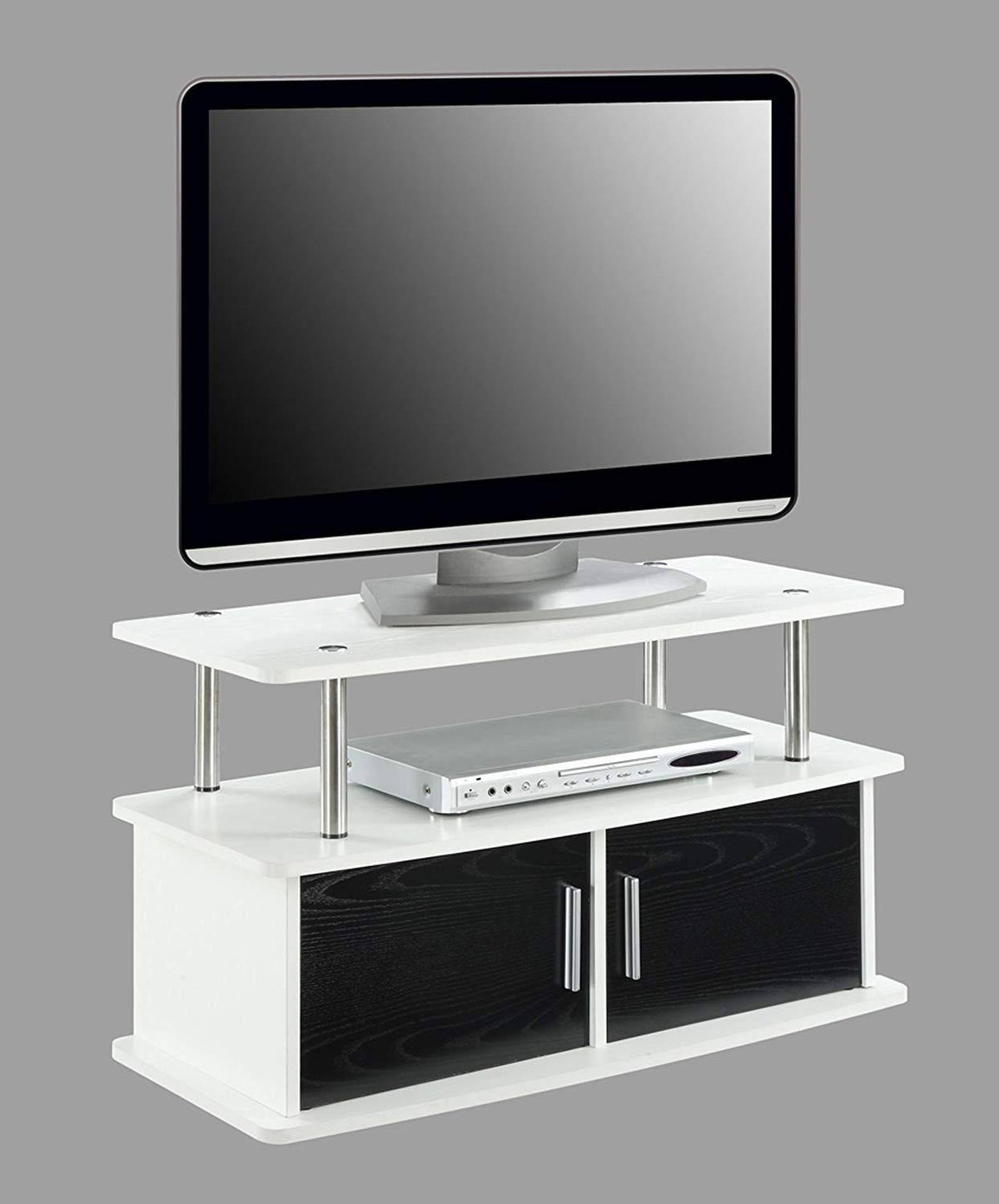 White 2 Door TV Stand with Cabinets A2545