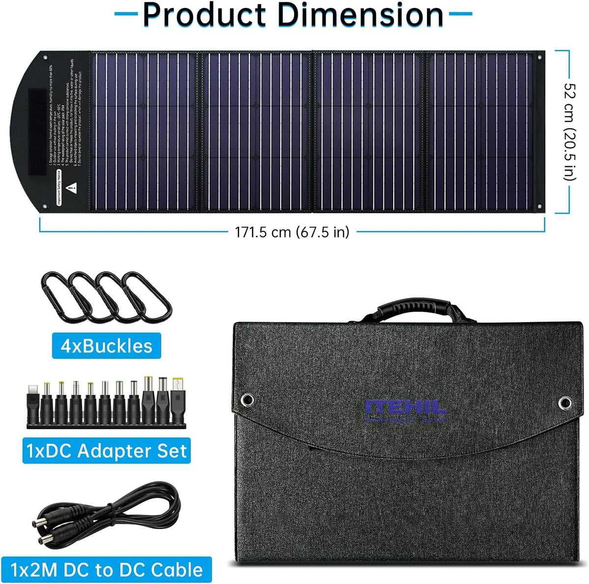 100W 18V Monocrystalline Portable Solar Panel Charger P9909