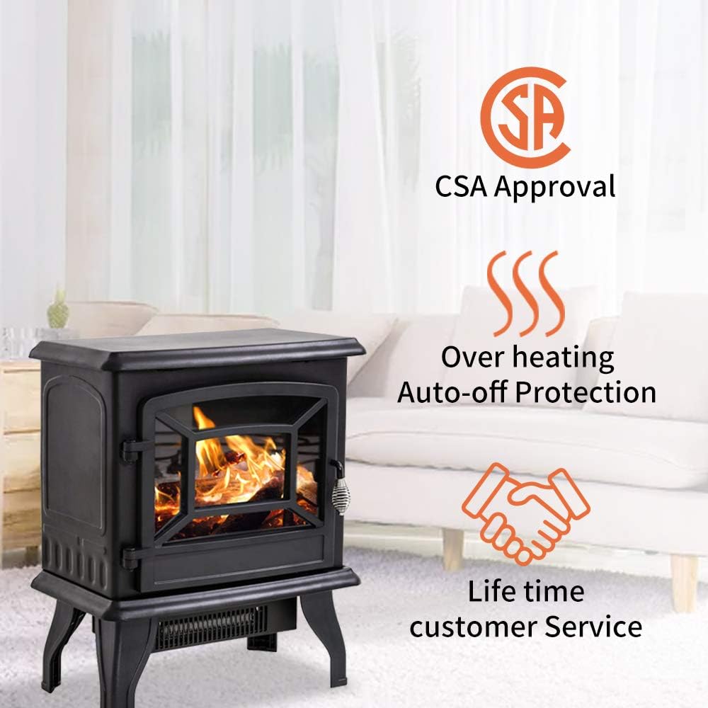 20" 1500W Electric Fireplace Heater Y239833