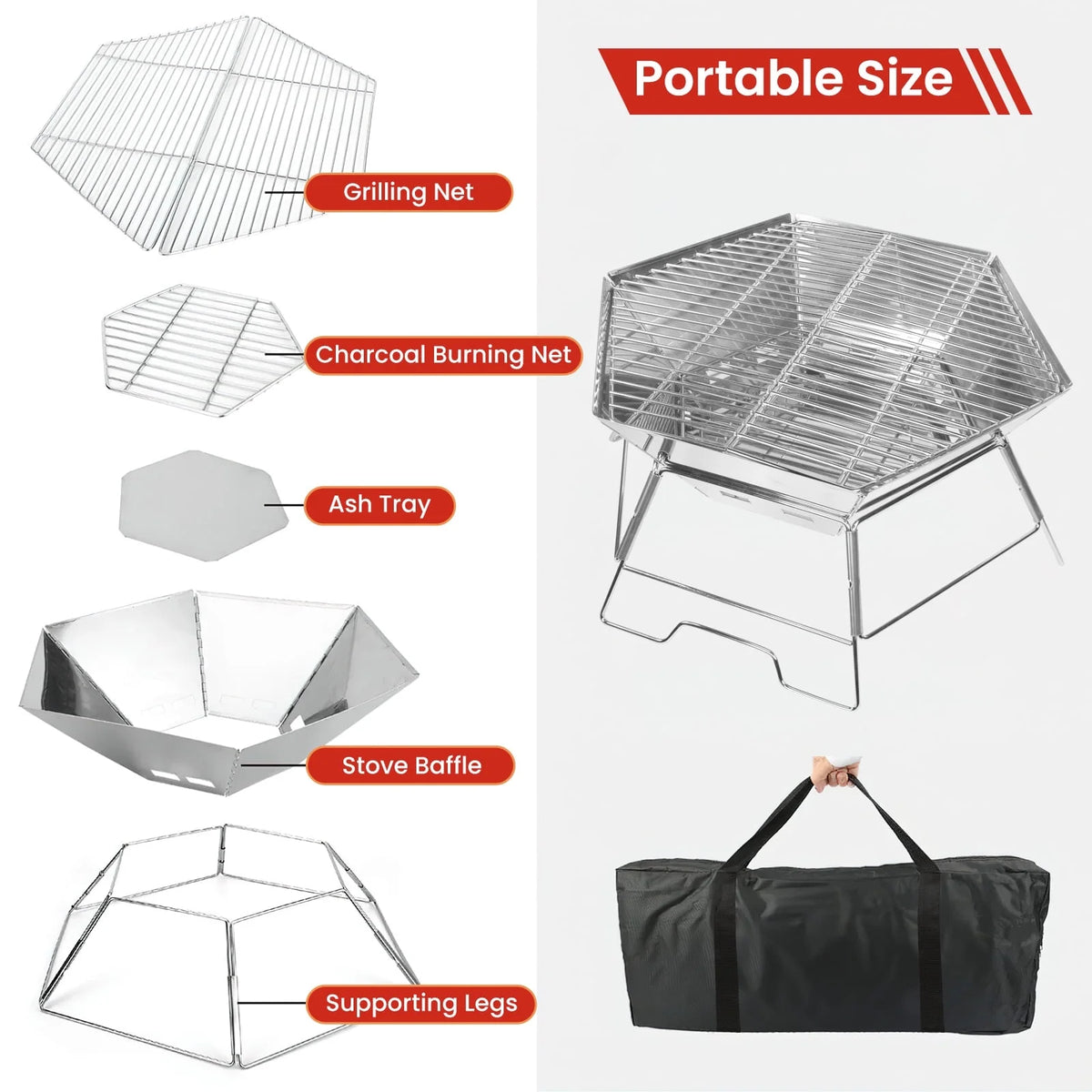 Portable Charcoal Grill K17956