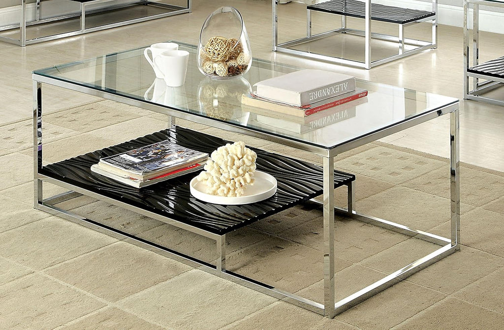 Black Glass Top Coffee Table Q40185