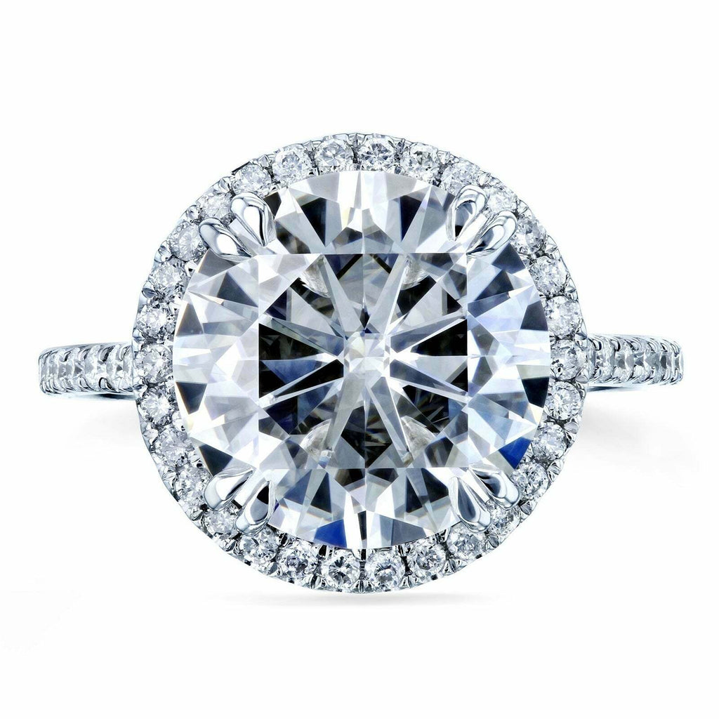 14k White Gold Diamond Halo Engagement Ring R2695