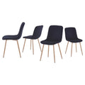 Black Velvet Upholstered Dining Chairs Set of 4 B4442