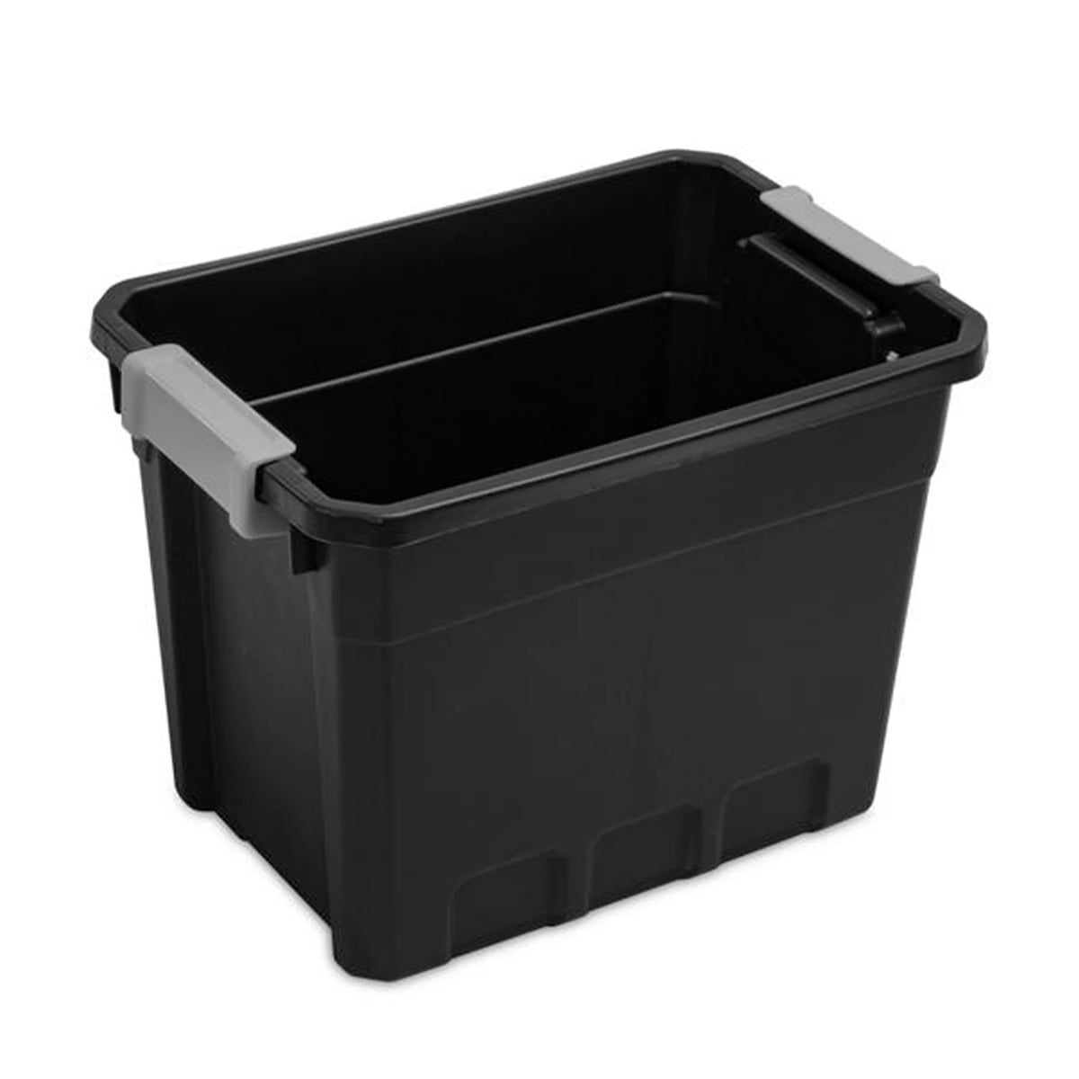 7.5 Gallon Storage Totes with Latch Lids, Black 6 Pack E67647