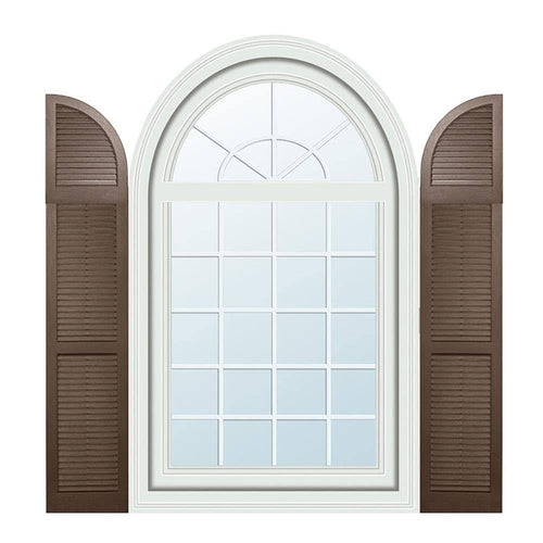 2-Pack Brown Louvered Vinyl Exterior Shutters M223171