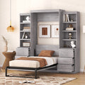 Twin Size Murphy Bed with Wardrobe and Drawers V678677