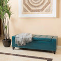 Teal PU Leather Storage Ottoman N28908
