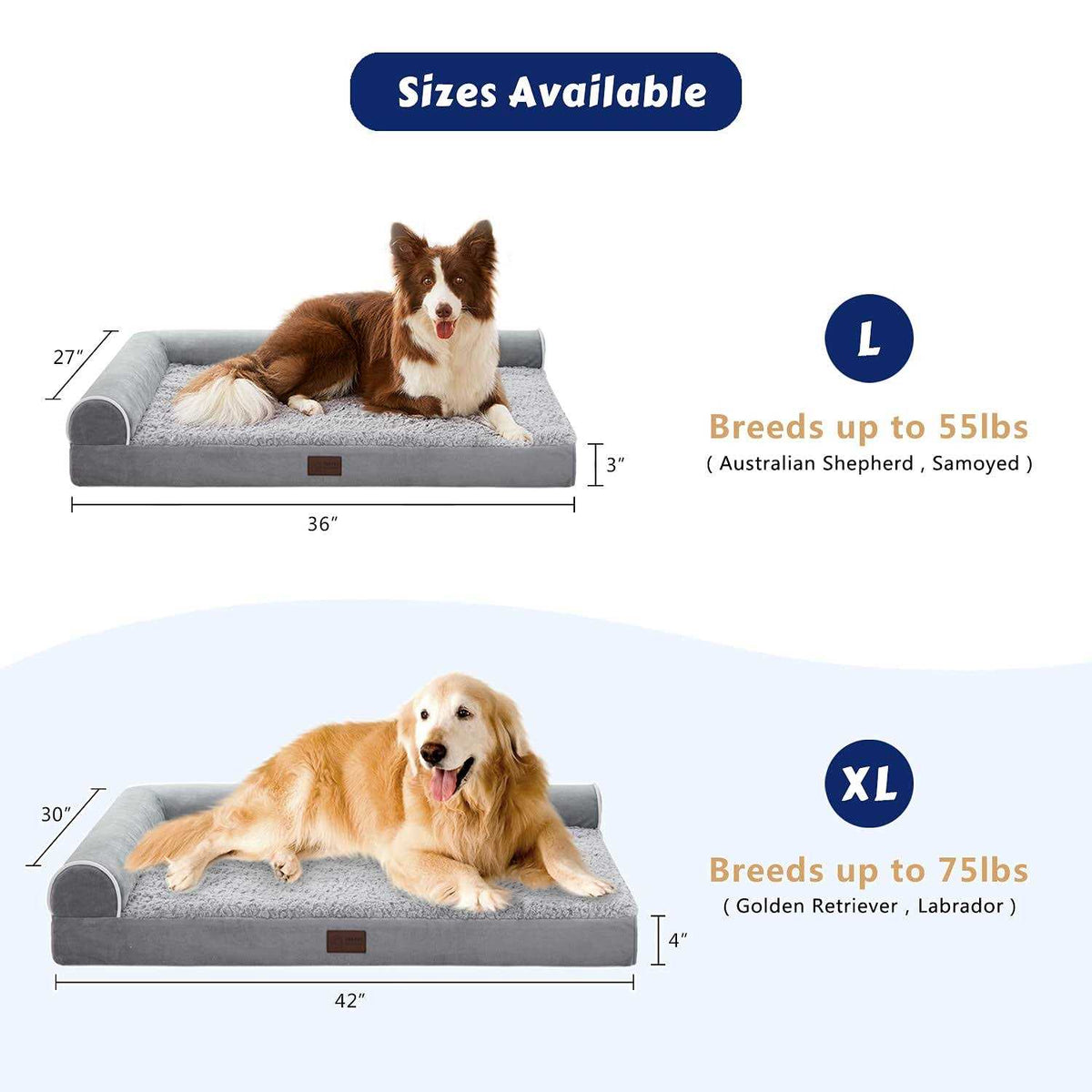 Large Orthopedic Waterproof Dog Bed E8874