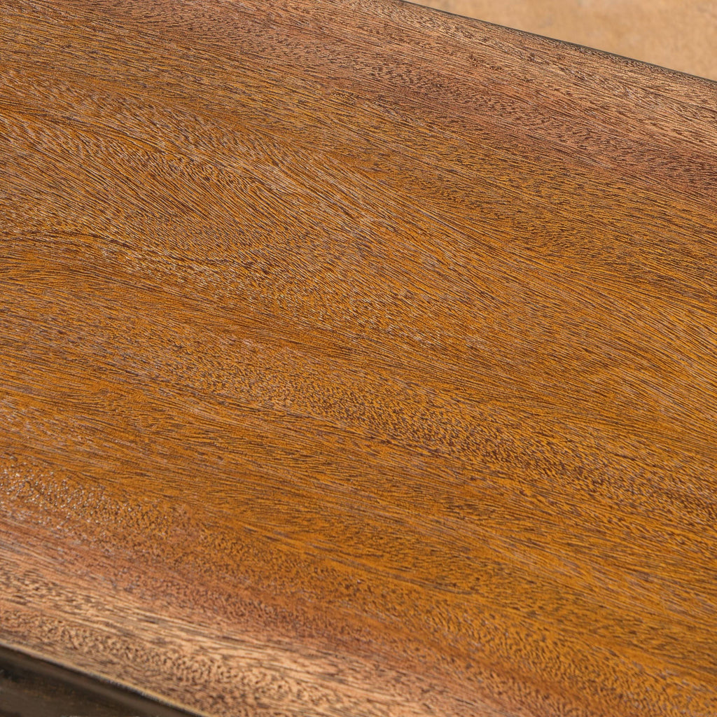 Teak Concrete Faux Live Edge Patio Dining Bench K352375