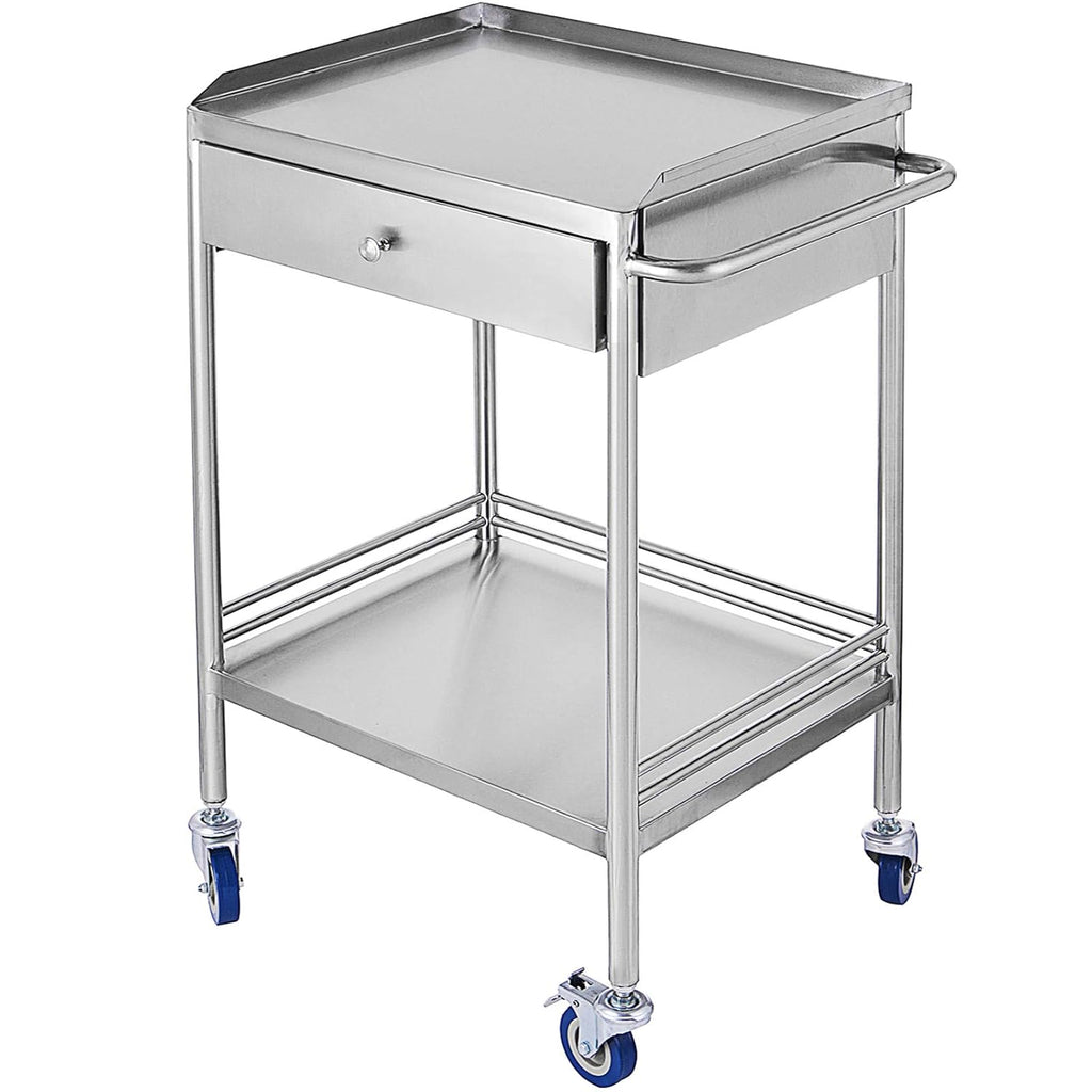 Stainless Steel Utility Cart with 2 Shelves and 1 Drawer U332