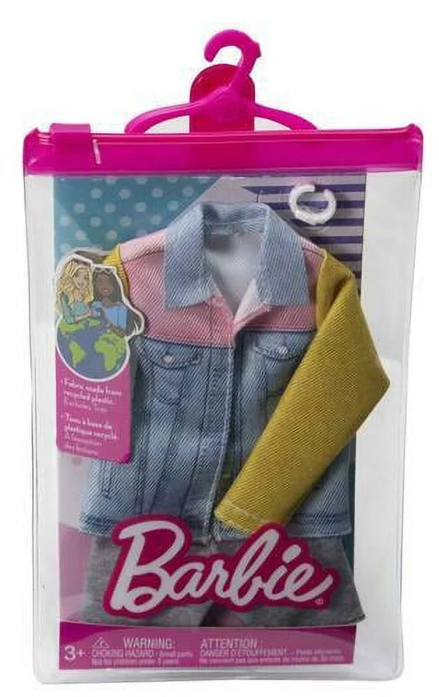 Barbie Fashion Pack Long Sleeve Denim Jacket & Flower Outfit & Two Accessories R740