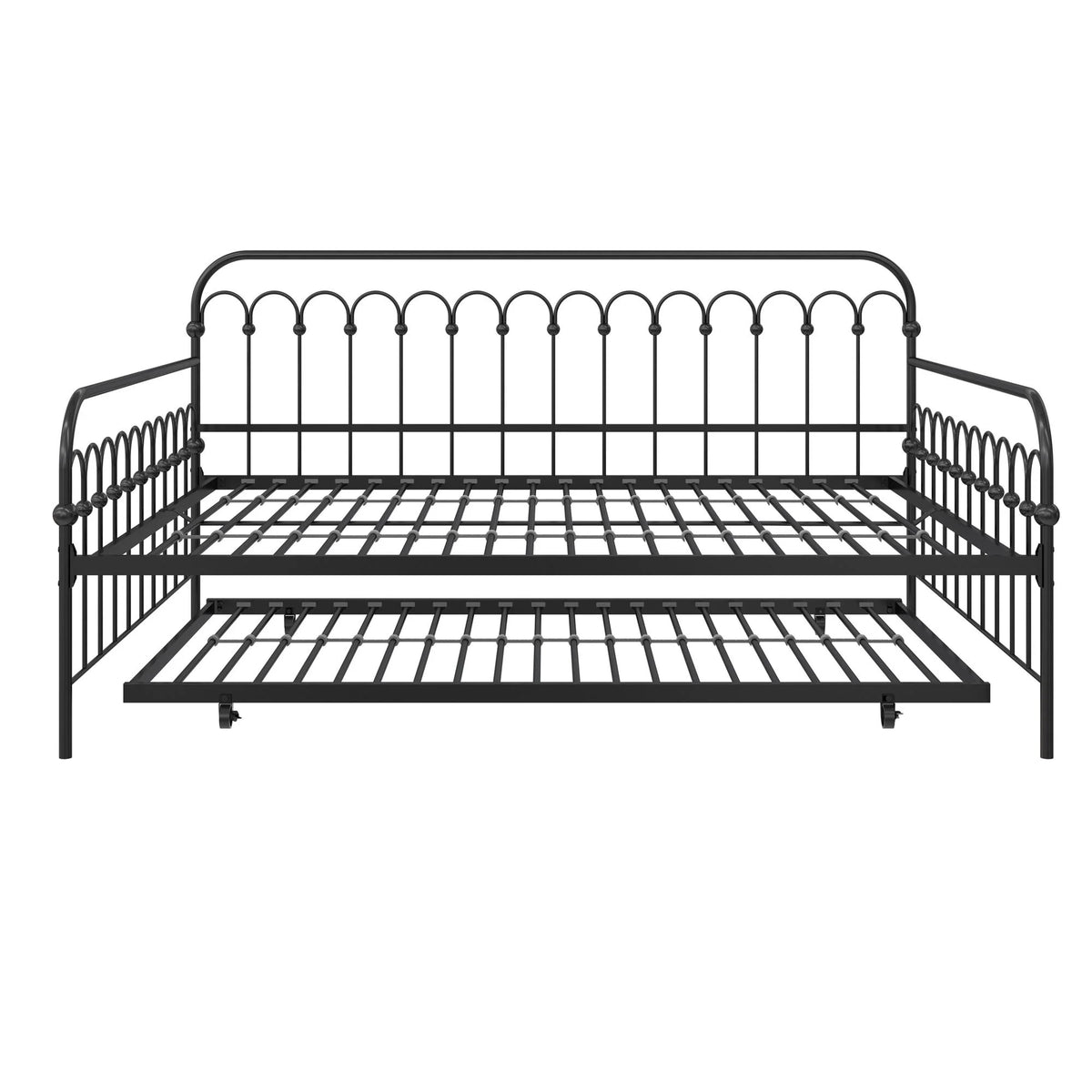 Black Full Metal Daybed with Twin Trundle Bed N48210