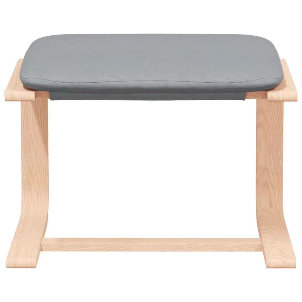 Light Gray Fabric Relaxing Chair with Footstool J7602