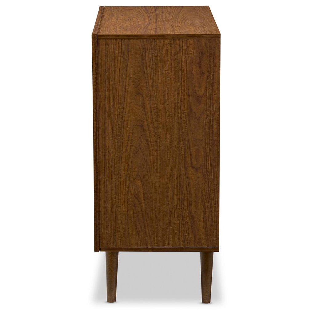 White and Walnut Wood 3-Drawer Chest J492460