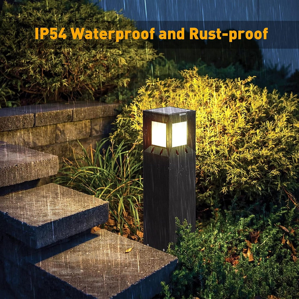 32 Inches Solar Landscape Path Light with IP54 Waterproof 3000K LED Outdoor Bollard Lighting O549773