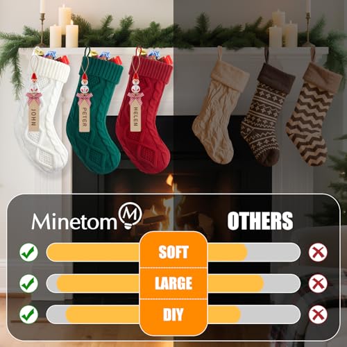18” Large Knitted Christmas Stockings 6 Pack Y51828
