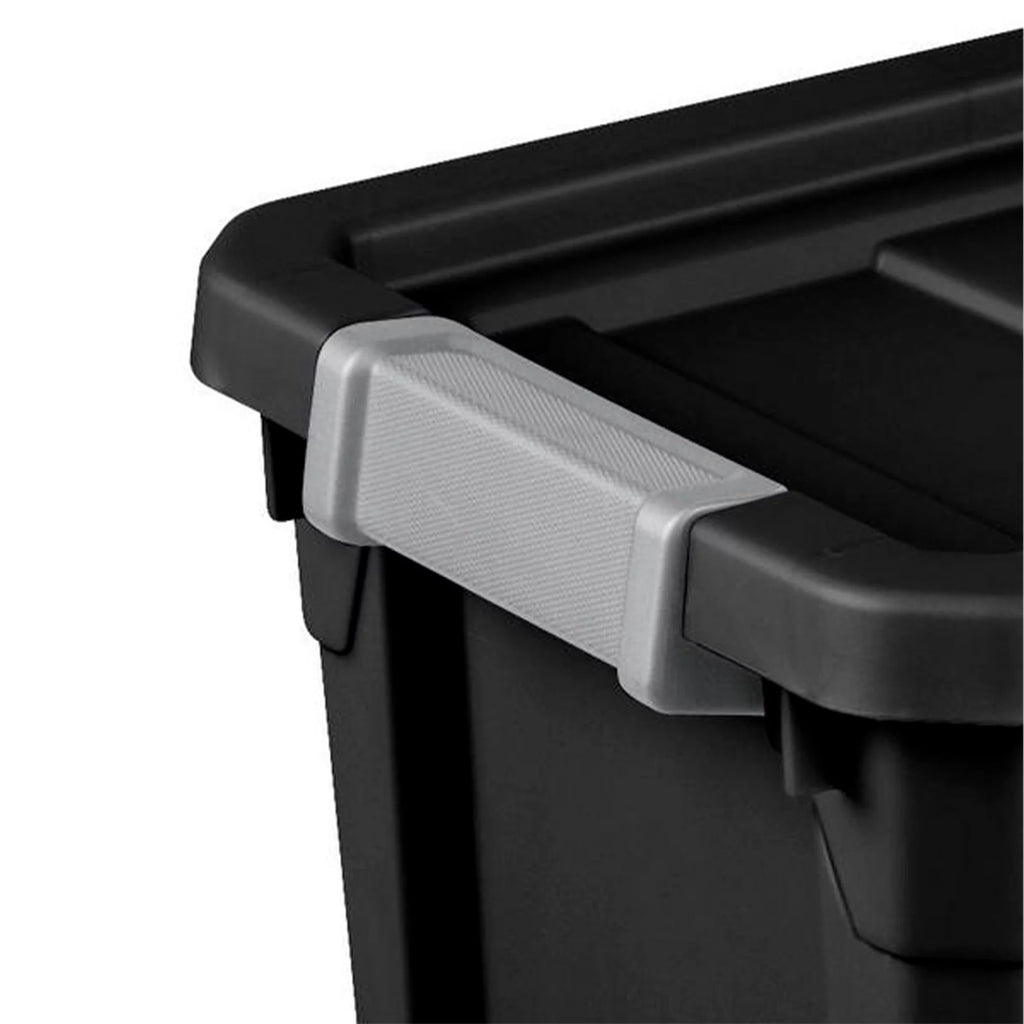 7.5 Gallon Storage Totes with Latch Lids, Black 6 Pack E67647