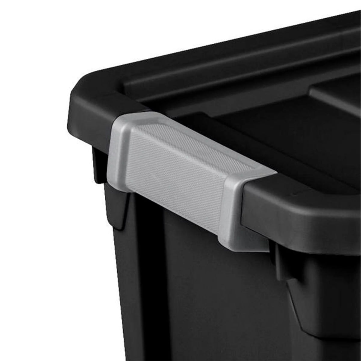 7.5 Gallon Storage Totes with Latch Lids, Black 6 Pack E67647